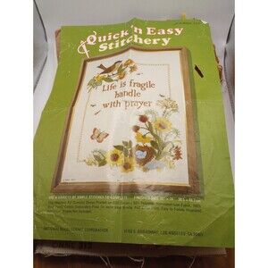 Vintage Quick 'n Easy Stitchery #312 Crewel Yarn Needlework Kit 1970's Complete